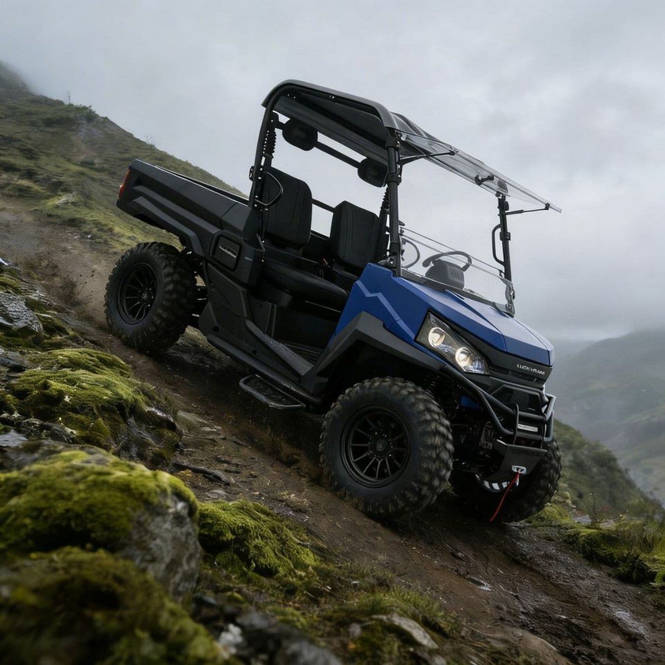 10KW AC Motor 4WD UTV 73.6V 150Ah 670kg Yükleme 400mm Suda