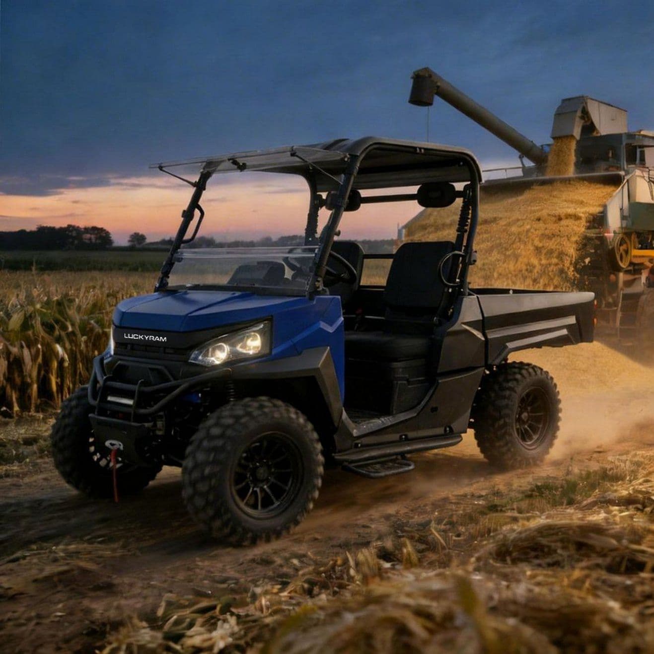 4WD Elektrikli UTV 14 İnç Lastikler 1000kg Mülk Bakımı için Çekme