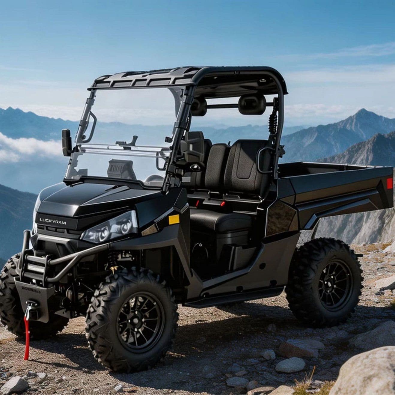 Çiftlik Çiftliği için 4WD Elektrikli UTV 14 İnç Off Road Lastikleri 350kg Damper Yatağı