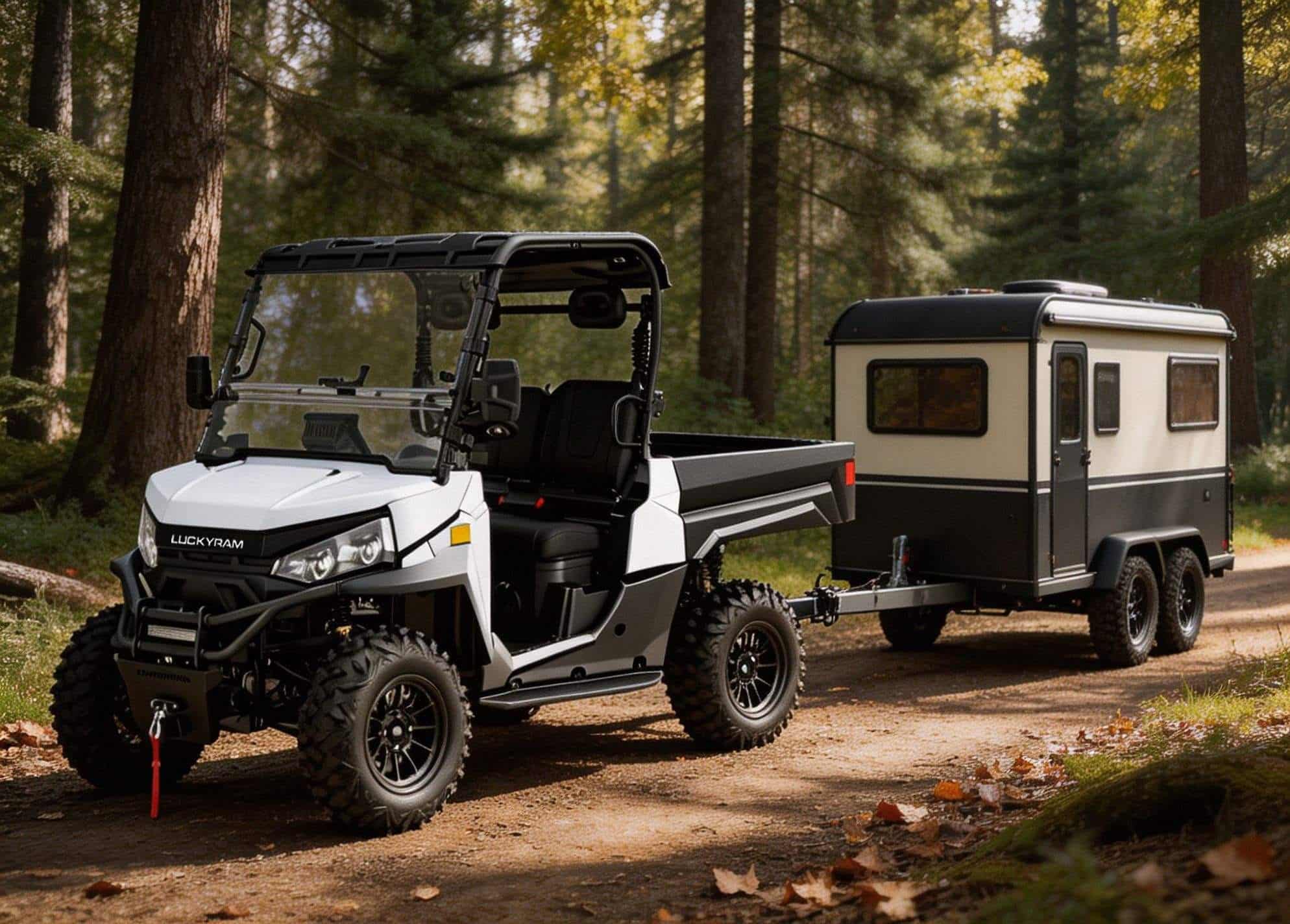 4WD Off Road Elektrikli UTV 73.6V PKE Anahtarsız 20KW Tepe Gücü 670kg