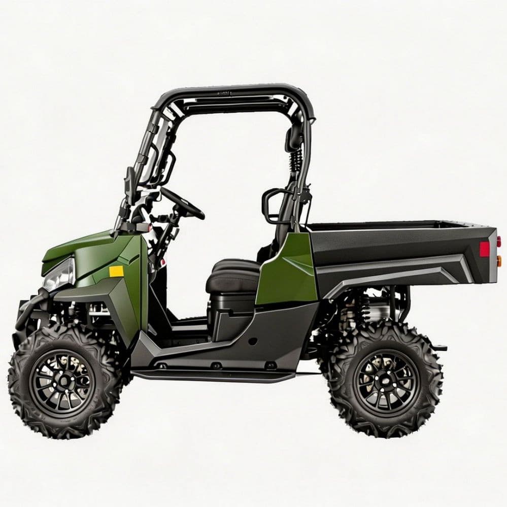 Özelleştirilebilir Aksesuarlar 73,6V Elektrikli UTV PKE Anahtarsız 1000kg Çekme 80-100km Menzil 4WD