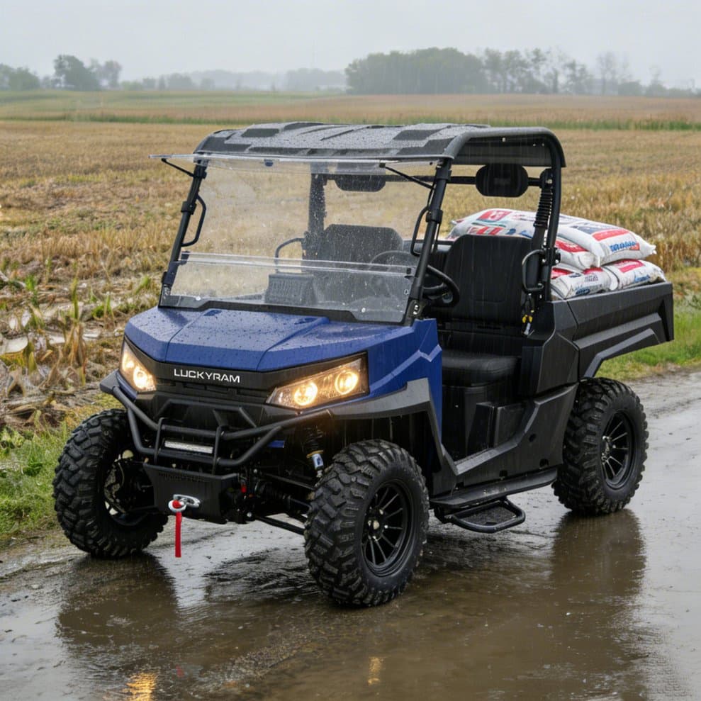 Çiftlik için Elektrikli Çiftlik Aracı 73.6V 150Ah 4WD UTV 80-100km Menzil 1000kg Çekme