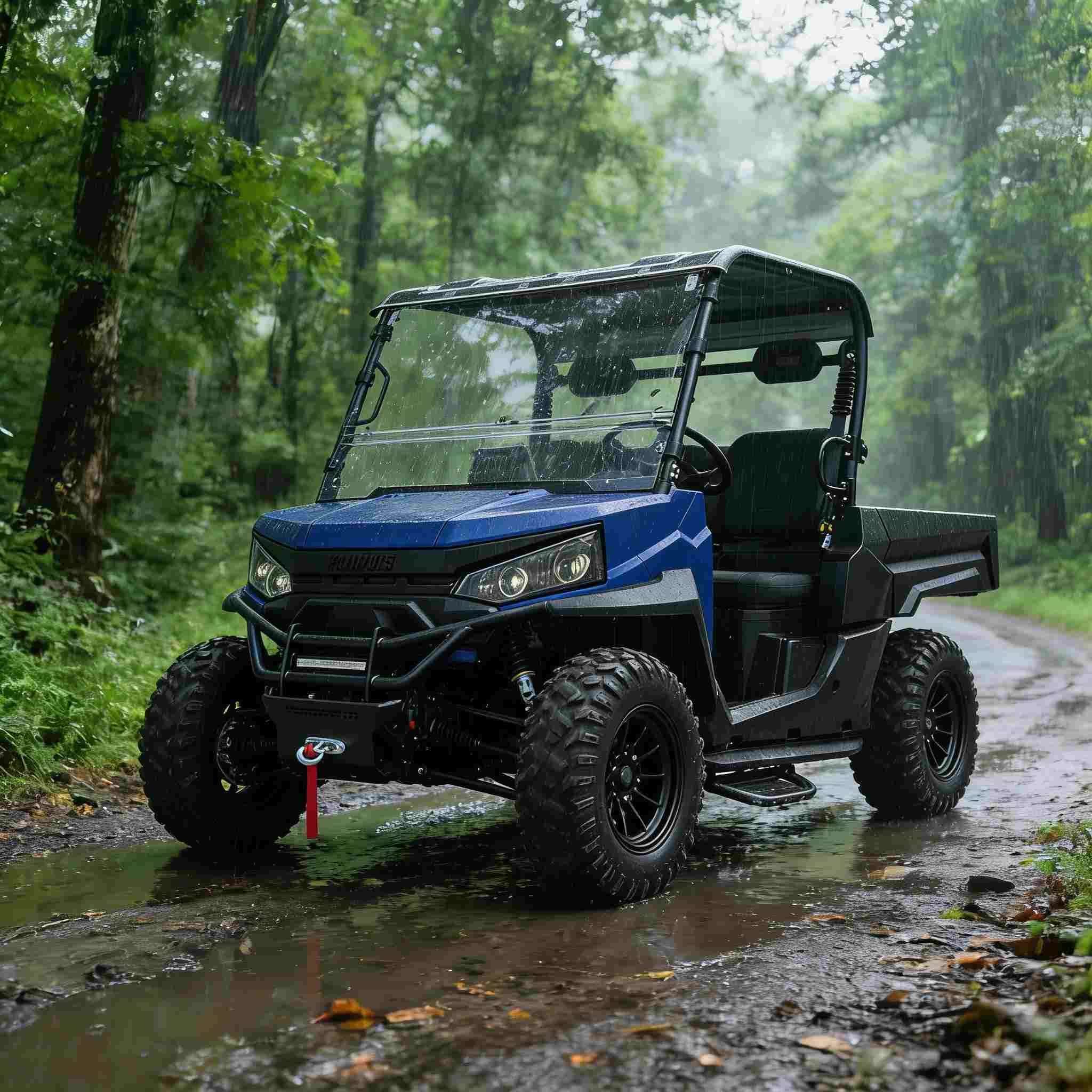 Avcılık için Elektrikli UTV 4WD 20KW Tepe Gücü 1000kg Çekme
