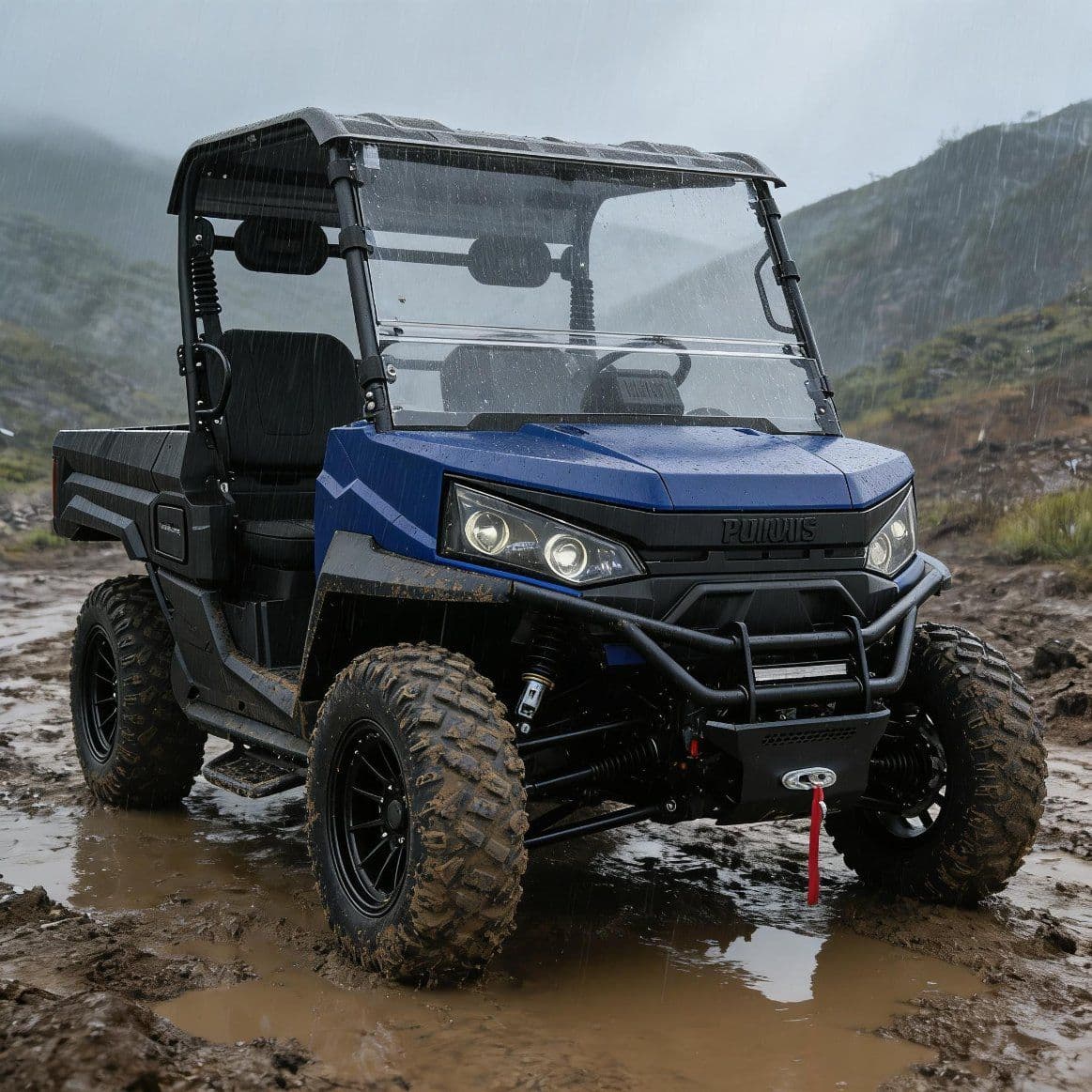 PKE Anahtarsız Çalıştırma Sistemi 10KW AC Motor Elektrikli UTV 400A Denetleyici 80-100km Menzil 4WD